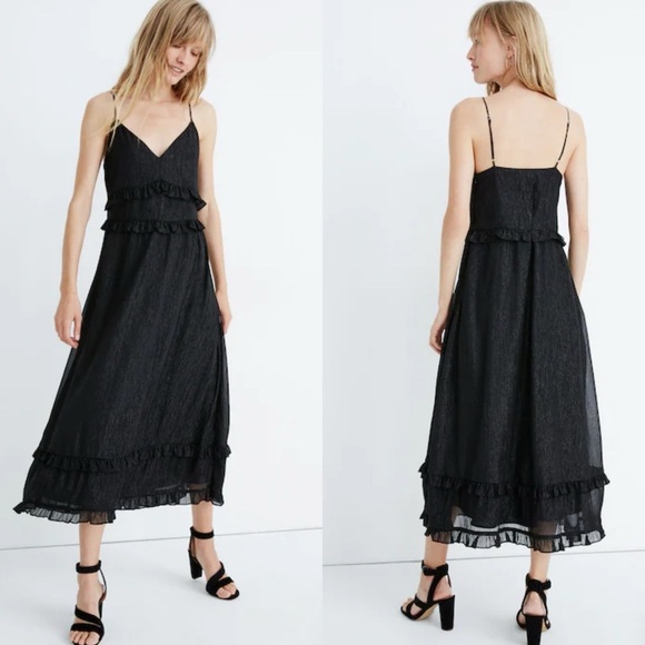 Madewell Dresses & Skirts - Madewell Shimmer Ruffle Cami Dress Size 2
